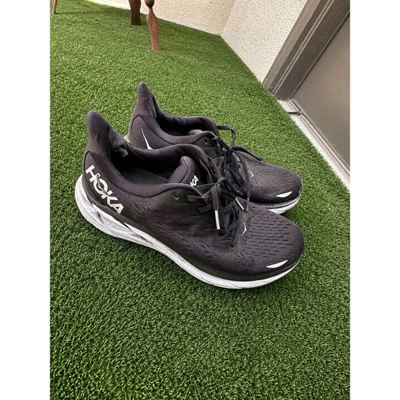 Hoka One One Other - HOKA Clifton 9 Men's Running Shoes Black White Size 10.5 Cushioned Sneakers